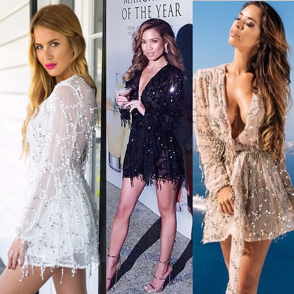 new women deep v neck long sleeves sequins one pieces party club jumpsuit romper trousers dresses 3 colors s-xl, Black;white
new women deep v neck long sleeves sequins one pieces party club jumpsuit romper trousers dresses 3 colors s-xl, Black;white