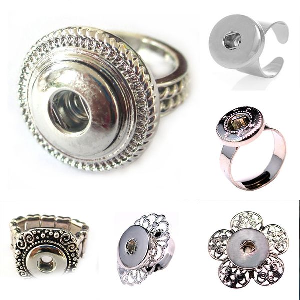 5 styles can be choices diy snap charms adjustable ring interchangeable jewelry metal snap button jewelry, Silver 
5 styles can be choices diy snap charms adjustable ring interchangeable jewelry metal snap button jewelry, Silver