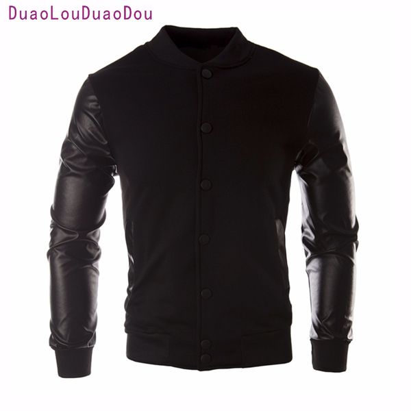wholesale- men are casual coats jacket 2017 fashion design black pu leather sleeve mens slim fit varsity jacket brand veste homme 3xl, Black;brown
wholesale- men are casual coats jacket 2017 fashion design black pu leather sleeve mens slim fit varsity jacket brand veste homme 3xl, Black;brown