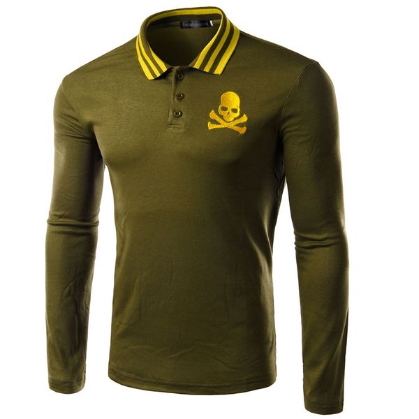 2016 new men t shirt mens collar slim fit long sleeve skulls t-shirts fashion casual solid color shirts bpl015, White;black
2016 new men t shirt mens collar slim fit long sleeve skulls t-shirts fashion casual solid color shirts bpl015, White;black