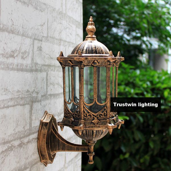 Wholesale-bronze Antique Brass Ip65 Luxary American European Outdoor Sconce Vintage Classical Waterproof Wall Light Outdoor Wall Lamp