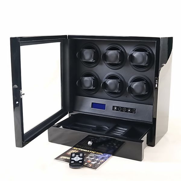 Wooden led light watch winder 6 motor watch box touch creen wirele remote control ea ily by opening the cover ca e
Wooden led light watch winder 6 motor watch box touch creen wirele remote control ea ily by opening the cover ca e