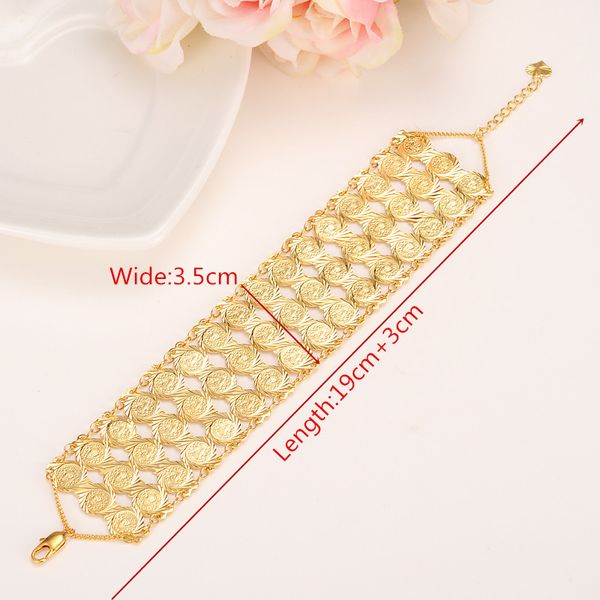 190mm+30mm 35mm wide arab bracelet women 14 k solid yellow gold filled coins bangle wholesale islam middle east chain jewelry, Black
190mm+30mm 35mm wide arab bracelet women 14 k solid yellow gold filled coins bangle wholesale islam middle east chain jewelry, Black