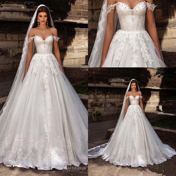 gorgeous romantic off the shoulder sweetheart crystal wedding dresses lace appliques a line wedding bridal gowns vestidos de noiva, White
gorgeous romantic off the shoulder sweetheart crystal wedding dresses lace appliques a line wedding bridal gowns vestidos de noiva, White