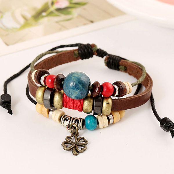 sell leather wrap bracelet four leaf clover flower bangles for men women fashion jewelry ing, Golden;silver
sell leather wrap bracelet four leaf clover flower bangles for men women fashion jewelry ing, Golden;silver