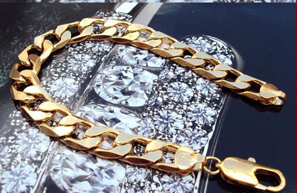 wholesale - real fine 14k real yellow gold noble men's bracelet 37g 9" figaro chain gf, Black
wholesale - real fine 14k real yellow gold noble men's bracelet 37g 9" figaro chain gf, Black