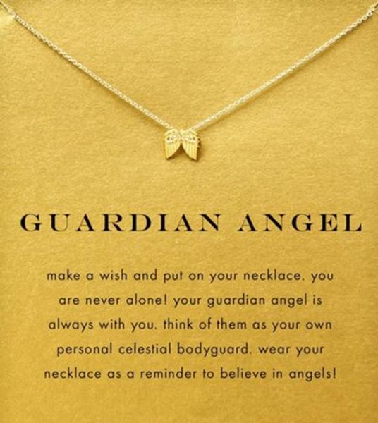 with card silver and gold color cute dogeared necklace with angel wing (guardian angel), no fade, and
with card silver and gold color cute dogeared necklace with angel wing (guardian angel), no fade, and
