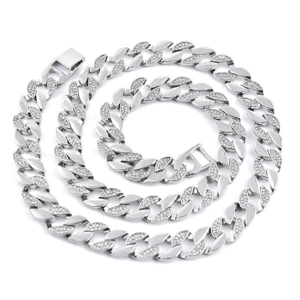 14k gold plated half diamond iced out hip hop miami cuban chain necklace for men high quality, Silver
14k gold plated half diamond iced out hip hop miami cuban chain necklace for men high quality, Silver