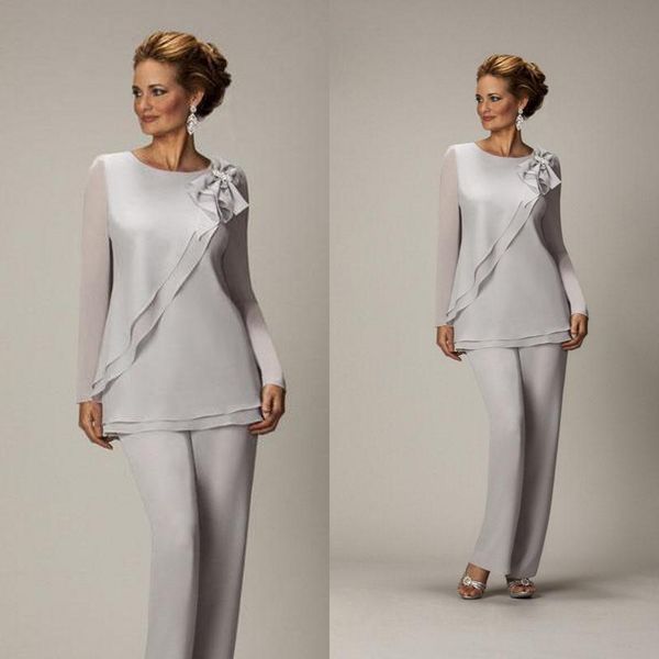 popular silver mother of the bride pant suits modest mother's suit jewel neck long sleeves ruffled bow custom made high quality, Black;red
popular silver mother of the bride pant suits modest mother's suit jewel neck long sleeves ruffled bow custom made high quality, Black;red