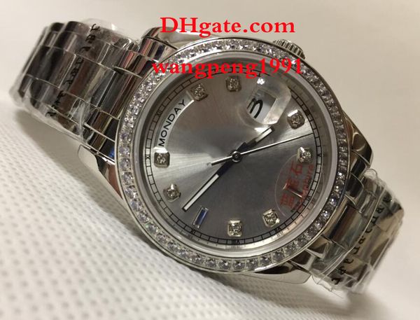 watch 36mm diamond borders gray dial asian 2813 sports sapphire glass double calendar stainless steel bracelet men's watches, Slivery;brown
watch 36mm diamond borders gray dial asian 2813 sports sapphire glass double calendar stainless steel bracelet men's watches, Slivery;brown