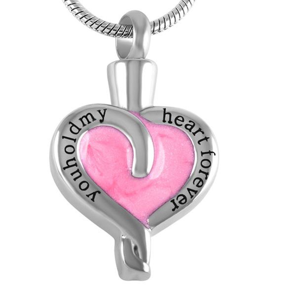you hold my heart forever engravable stainless steel pink enamel cremation jewelry in pendant necklaces,ash pendant women wholesale, Silver
you hold my heart forever engravable stainless steel pink enamel cremation jewelry in pendant necklaces,ash pendant women wholesale, Silver