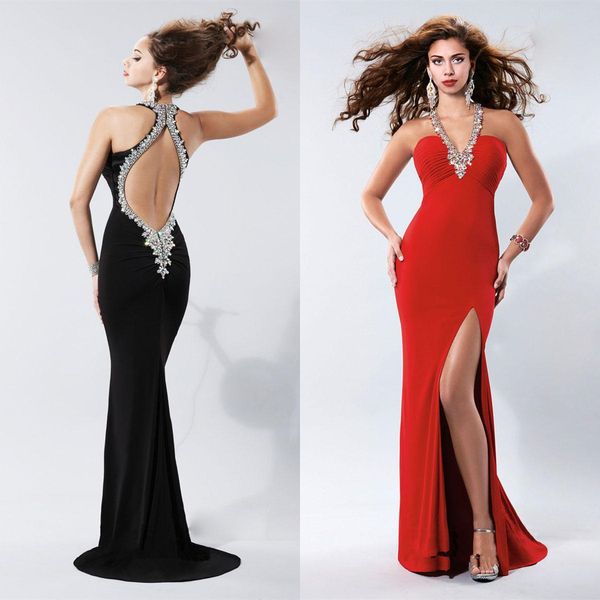 Sexy Halter 2020 Split Evening Dresses Open Back Mermaid Crystal Beaded Formal Celebrity Red Carpet Prom Evening Dress
Sexy Halter 2020 Split Evening Dresses Open Back Mermaid Crystal Beaded Formal Celebrity Red Carpet Prom Evening Dress