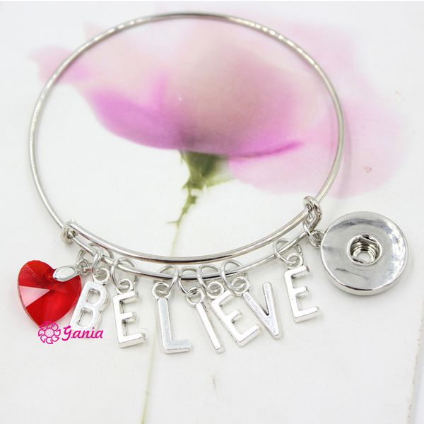 new arrival interchangeable red crystal heart initials letter believe charms wire expandable snaps bangles bracelets for women, Golden;silver
new arrival interchangeable red crystal heart initials letter believe charms wire expandable snaps bangles bracelets for women, Golden;silver