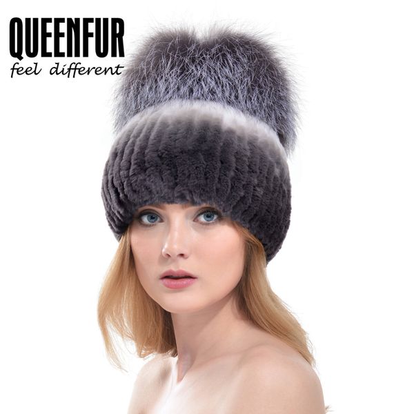 wholesale-queenfur women fashion real rex rabbit fur hat with silver fox fur big pom poms beanies 2016 winter warm thick rabbit fur caps, Blue;gray
wholesale-queenfur women fashion real rex rabbit fur hat with silver fox fur big pom poms beanies 2016 winter warm thick rabbit fur caps, Blue;gray