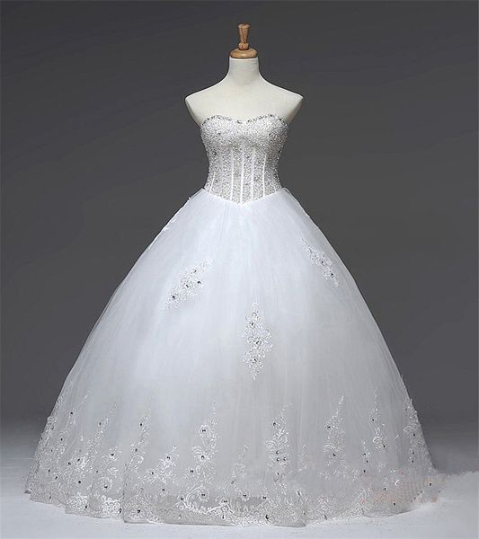 beaded sweetheart tulle ball gown wedding dress lace up 2019 new floor length bridal gowns with appliques, White
beaded sweetheart tulle ball gown wedding dress lace up 2019 new floor length bridal gowns with appliques, White