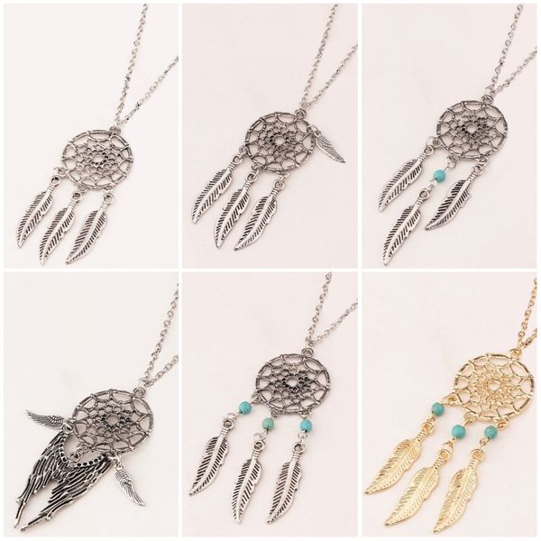 6 стили прекрасный dreamcatcher сплав ловец снов бирюзовый кулон длинная цепь ожерелье оборванных перо ожерелье бесплатная dhl подарок b985l, Silver
6 стили прекрасный dreamcatcher сплав ловец снов бирюзовый кулон длинная цепь ожерелье оборванных перо ожерелье бесплатная dhl подарок b985l, Silver