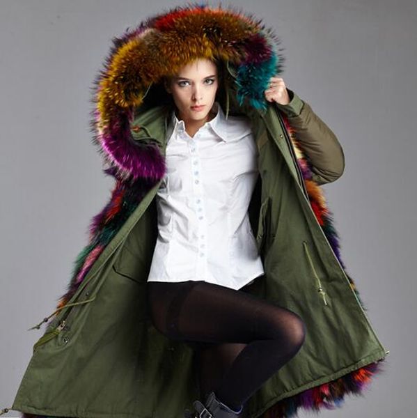 new york parka meifeng brand multicolour raccoon fur-trimmed canvas parka multicolour fox fur lining army green long parkas cold resistant, Black
new york parka meifeng brand multicolour raccoon fur-trimmed canvas parka multicolour fox fur lining army green long parkas cold resistant, Black