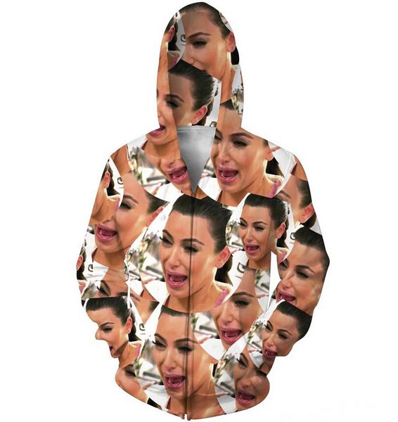 wholesale-crying kim zip-up hoodie kim kardashian 3d sweatshirts women men fashion tops outfits jumper coats sweats free shipping, Black
wholesale-crying kim zip-up hoodie kim kardashian 3d sweatshirts women men fashion tops outfits jumper coats sweats free shipping, Black
