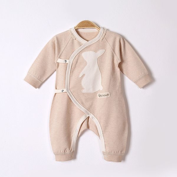 2017 autumn and winter newborn baby clothes baby long-sleeved jeans cartoon pattern oblique lapel tie color cotton baby conjoined clothing, Blue
2017 autumn and winter newborn baby clothes baby long-sleeved jeans cartoon pattern oblique lapel tie color cotton baby conjoined clothing, Blue
