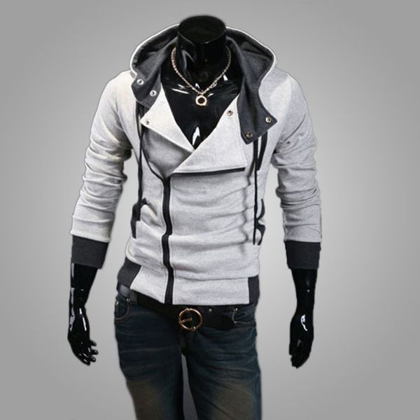 fall-2015 winter coat collar zipper fashion korean men, Black;brown