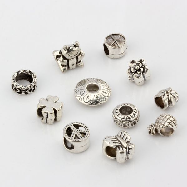 110pcs alloy mix peace mark butterfly flower etc. big hole spacer beads for jewelry making bracelet necklace diy accessories, Bronze;silver
110pcs alloy mix peace mark butterfly flower etc. big hole spacer beads for jewelry making bracelet necklace diy accessories, Bronze;silver