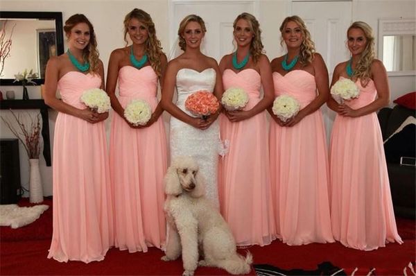 long bridesmaid dresses for wedding 2017 summer sweetheart chiffon ruffles a line maid of honor gowns floor length women formal wear, White;pink
long bridesmaid dresses for wedding 2017 summer sweetheart chiffon ruffles a line maid of honor gowns floor length women formal wear, White;pink