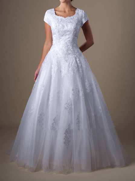short sleeve 2019 princess a line wedding dress new arrival lace tie up bridal gowns custom made handmade appliques modern tulle, White
short sleeve 2019 princess a line wedding dress new arrival lace tie up bridal gowns custom made handmade appliques modern tulle, White