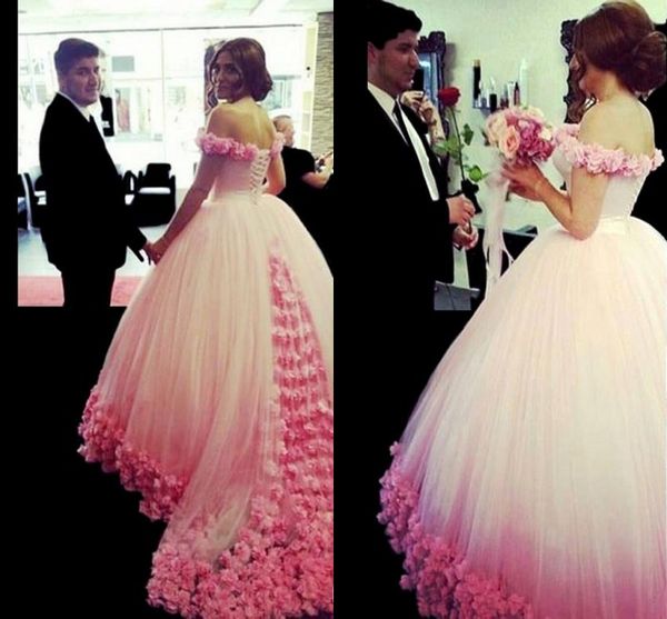amazing off shoulder prom dresses 2017 white tulle and pink flowers elegant evening gowns hand made 3d flower luxury formal party dresses, Black
amazing off shoulder prom dresses 2017 white tulle and pink flowers elegant evening gowns hand made 3d flower luxury formal party dresses, Black