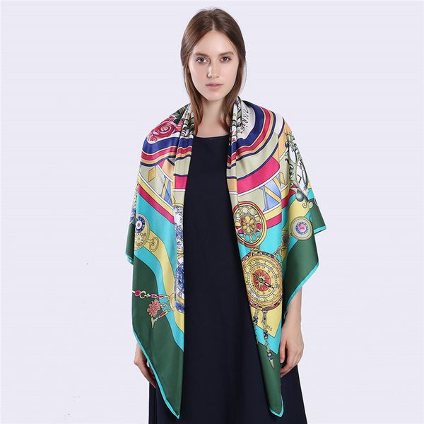 130cm*130cm printing twill 100% shawl silk rome square women fashion clocks scarf scarf large scarves for headband new otnes, White;black
130cm*130cm printing twill 100% shawl silk rome square women fashion clocks scarf scarf large scarves for headband new otnes, White;black