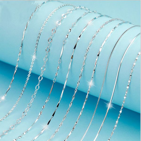 12 шт. / лот 925 стерлингового серебра гладкой змея цепи 10 стилей ожерелье Омаров зас
12 шт. / лот 925 стерлингового серебра гладкой змея цепи 10 стилей ожерелье Омаров зас