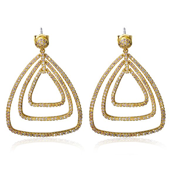 remarkably gold plate with all white small cubic zirconia,triangle shape dangling earrings, Silver
remarkably gold plate with all white small cubic zirconia,triangle shape dangling earrings, Silver