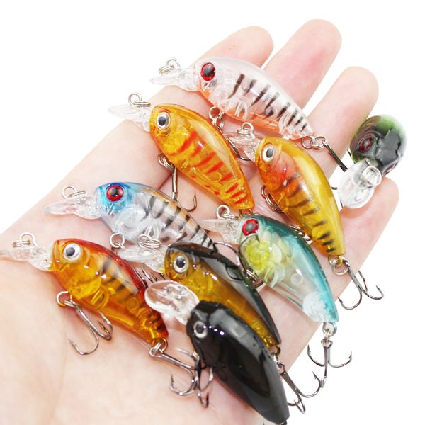 Lot 9Pcs Colors 4.5cm 4g Transparent Plastic Fishing Lures Minnow Crankbaits 3D Fish Eye Artificial Lure Bait
Lot 9Pcs Colors 4.5cm 4g Transparent Plastic Fishing Lures Minnow Crankbaits 3D Fish Eye Artificial Lure Bait