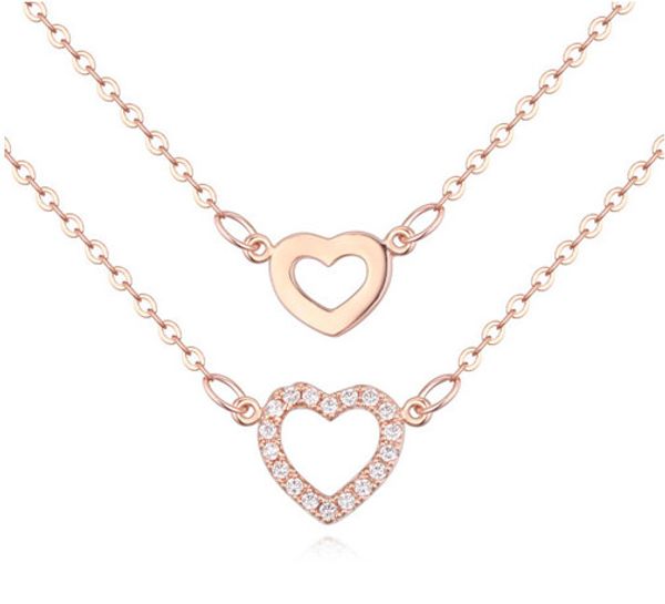 necklaces fashion jewelry women luxury quality zircon 18k gold plated heart 2-layer chains chokers clavicle necklace wholesale tn052, Golden;silver
necklaces fashion jewelry women luxury quality zircon 18k gold plated heart 2-layer chains chokers clavicle necklace wholesale tn052, Golden;silver