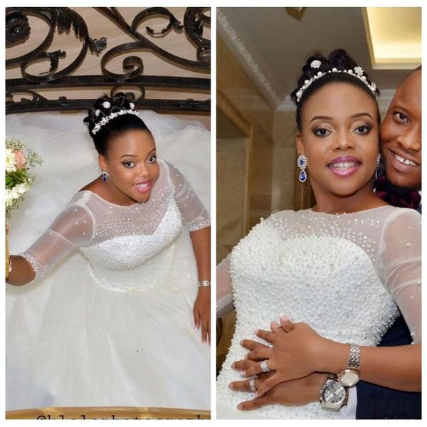 23017 spring plus size wedding dresses half sleeve jewel neck beaded tulle a line floor length bridal gowns lace up back custom made, White
23017 spring plus size wedding dresses half sleeve jewel neck beaded tulle a line floor length bridal gowns lace up back custom made, White