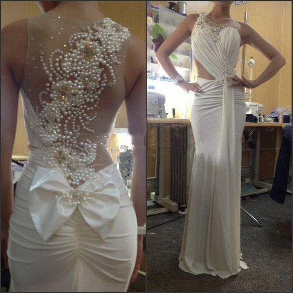 2016 evening dresses heer back bow beaded pearls sleeveless ruffle mermaid long events prom gown dresses for party yo26, Black
2016 evening dresses heer back bow beaded pearls sleeveless ruffle mermaid long events prom gown dresses for party yo26, Black