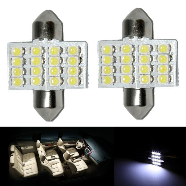 100x/lot white 1.25" 31mm 16-led-5050 de3175 led lamps lights for interior dome map diy
100x/lot white 1.25" 31mm 16-led-5050 de3175 led lamps lights for interior dome map diy