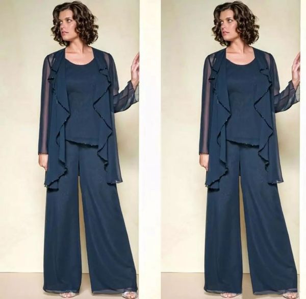 dark navy three pieces mother of the bride pant suits jewel neck beaded wedding guest dress plus size mothers groom dresses, Black;red
dark navy three pieces mother of the bride pant suits jewel neck beaded wedding guest dress plus size mothers groom dresses, Black;red
