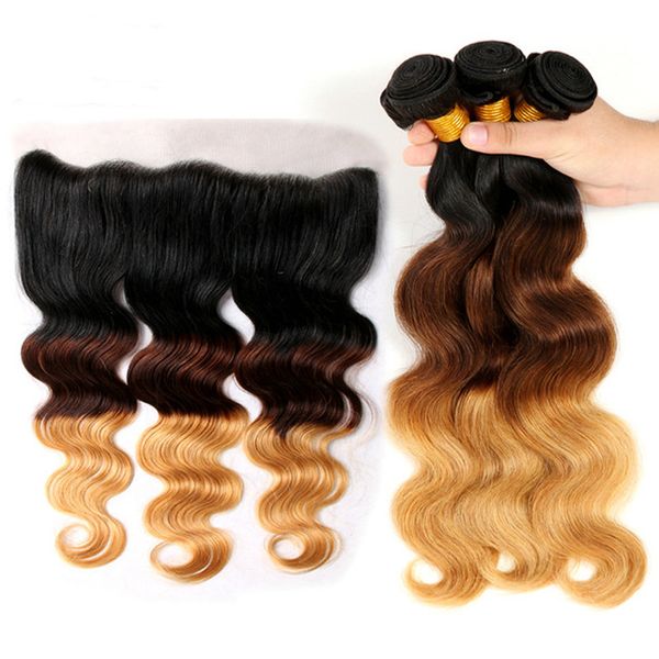 ombre extensions 1b/4/27 brazilian virgin body wave human hair 3 bundles with lace frontal 13x4 colored blonde weave bundles with closure, Black;brown
ombre extensions 1b/4/27 brazilian virgin body wave human hair 3 bundles with lace frontal 13x4 colored blonde weave bundles with closure, Black;brown
