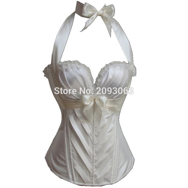 wholesale-women's bride satin overbust waist training corset bustier with bandage side plus corset elegant women corset, Black;white
wholesale-women's bride satin overbust waist training corset bustier with bandage side plus corset elegant women corset, Black;white