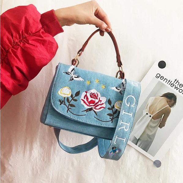 2017 new tide embroidered flowers small shoulder bags package denim all-match single fashion bags shoulder bag handbag
2017 new tide embroidered flowers small shoulder bags package denim all-match single fashion bags shoulder bag handbag