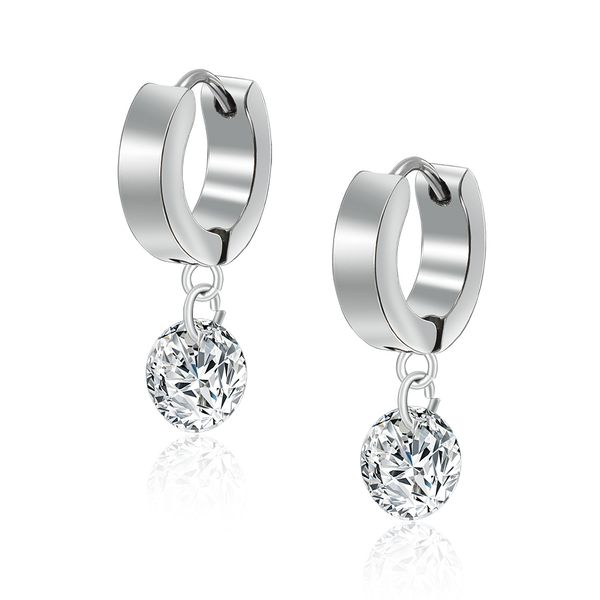 2016 fashion stainless steel jewelry lady 's stainless steel huggie earring with drop crystal ing, Silver
2016 fashion stainless steel jewelry lady 's stainless steel huggie earring with drop crystal ing, Silver