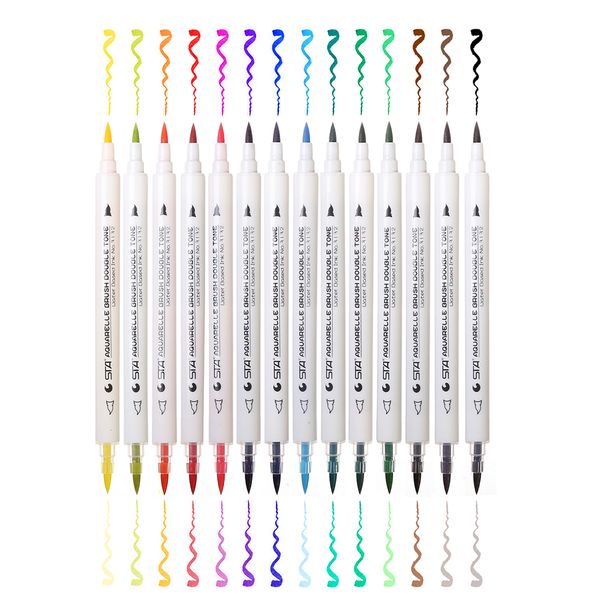 new design 28colors 14pcs gradient watercolor art marker set water soluble double color brush marker pen for design manga comic, Black;red
new design 28colors 14pcs gradient watercolor art marker set water soluble double color brush marker pen for design manga comic, Black;red