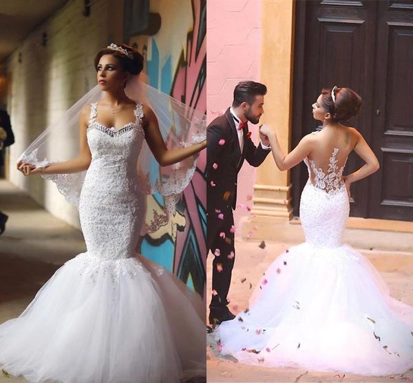 romance luxury robe de mariee 2016 mermaid wedding dresses beaded lace sheer bride dress wedding gowns vestido de noiva boda, White
romance luxury robe de mariee 2016 mermaid wedding dresses beaded lace sheer bride dress wedding gowns vestido de noiva boda, White