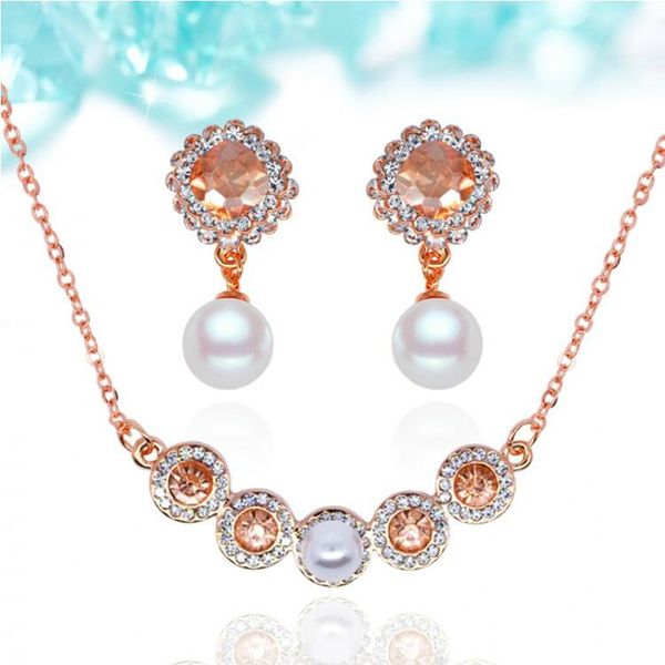 18kgp zircon necklace earrings jewelry sets fashion zircon and pearl crystal jewelry set for women fine jewelry sets 2016051-030, Silver
18kgp zircon necklace earrings jewelry sets fashion zircon and pearl crystal jewelry set for women fine jewelry sets 2016051-030, Silver