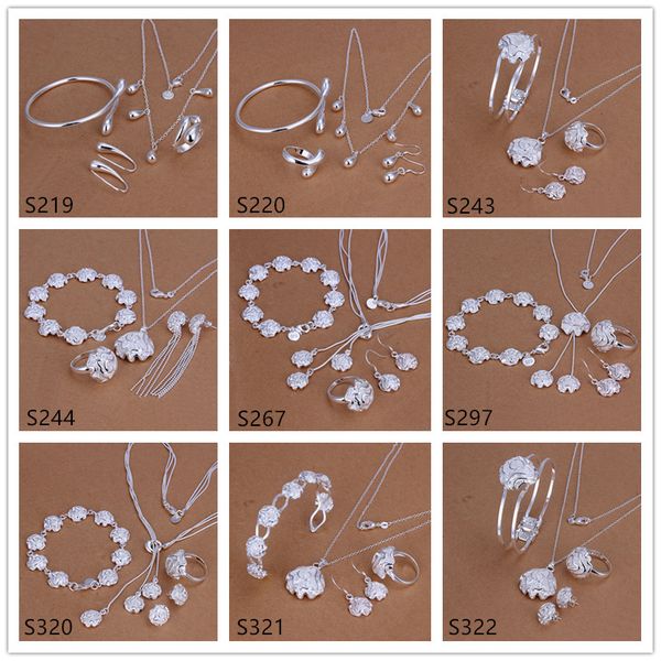 wholesale women's sterling silver jewelry sets 6 sets a lot mixed style ems41,fashion 925 silver necklace bracelet earring ring jewelry, Black
wholesale women's sterling silver jewelry sets 6 sets a lot mixed style ems41,fashion 925 silver necklace bracelet earring ring jewelry, Black