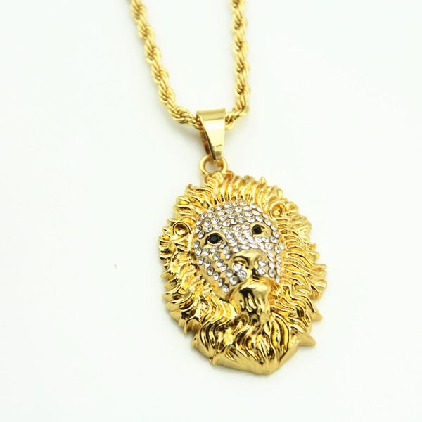 new gold color alloy chain lion head pendant inlay crystal rhinestone necklace hip hop lion necklaces ing, Silver
new gold color alloy chain lion head pendant inlay crystal rhinestone necklace hip hop lion necklaces ing, Silver