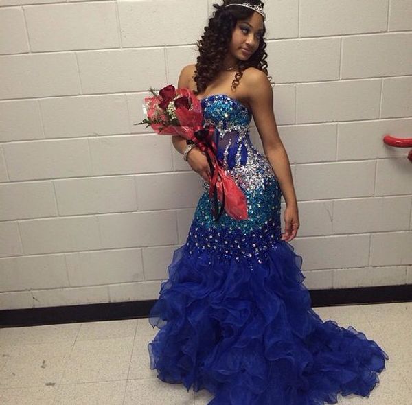 sunjai williams prom dresses 2016 royal blue tiered ruffles organza evening party gowns crystal beaded vestido longo graduation dresses, Black
sunjai williams prom dresses 2016 royal blue tiered ruffles organza evening party gowns crystal beaded vestido longo graduation dresses, Black