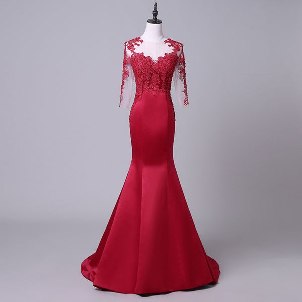 jewel neck tulle satin mermaid evening dress with appliques 2017 long sleeves evening gowns elegant long formal dress to party, Black;red
jewel neck tulle satin mermaid evening dress with appliques 2017 long sleeves evening gowns elegant long formal dress to party, Black;red