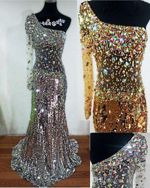 2020 new mermaid evening dresses delicate crystal sequins one shoulder sweep train long sleeve good quality tulle vestido de noiva 432, Black;red
2020 new mermaid evening dresses delicate crystal sequins one shoulder sweep train long sleeve good quality tulle vestido de noiva 432, Black;red