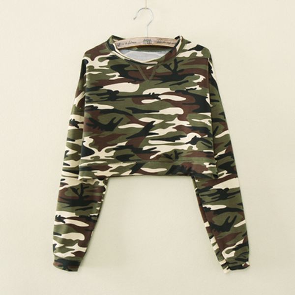 wholesale-/l/xl fashion new women casual camouflage long sleeve t shirts long sleeve crop camouflage hoodies high waist pullovers, White
wholesale-/l/xl fashion new women casual camouflage long sleeve t shirts long sleeve crop camouflage hoodies high waist pullovers, White